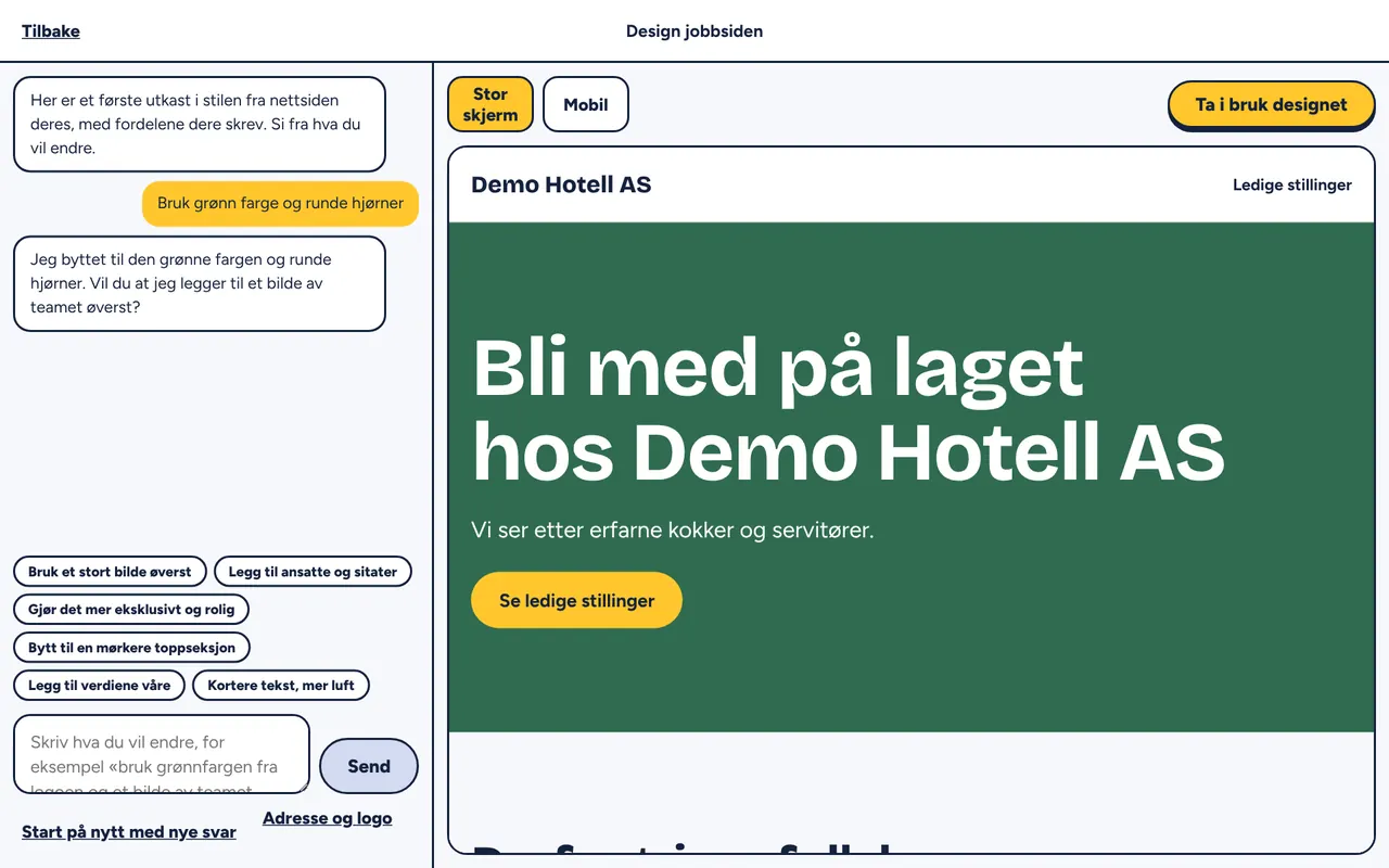 Designagenten for jobbsiden i Verner